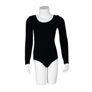 Balletpakje Rumpf lange mouw zwart voorkant
